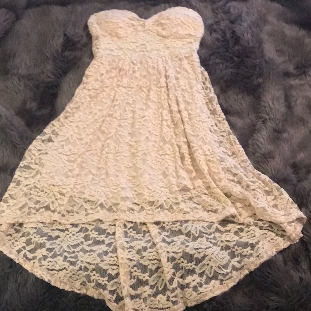 Strapless lace dress
